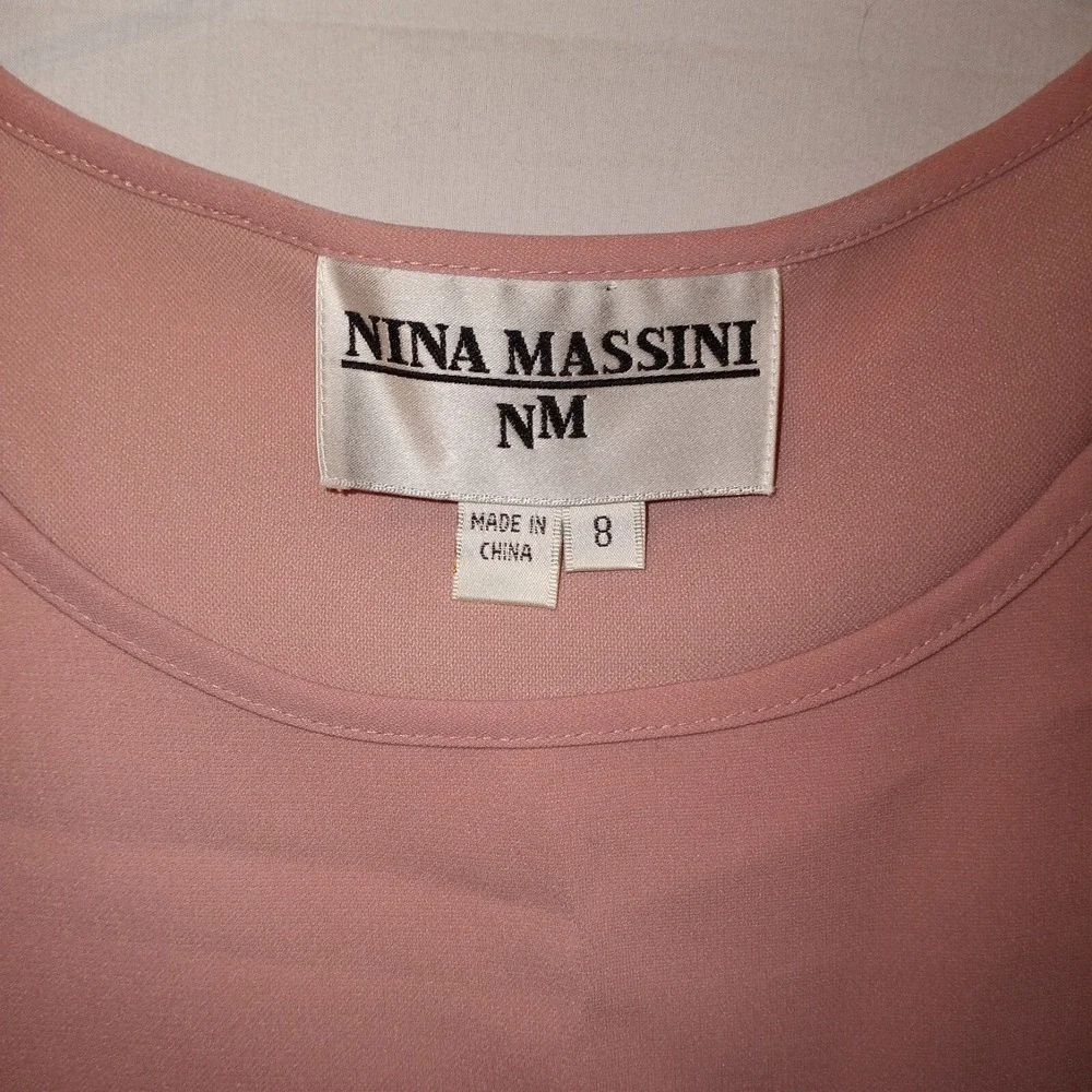 Nina Massini Size 8‎ Skirt Suit 3 Piece Dusty Pink Beaded Embellishments Vintage